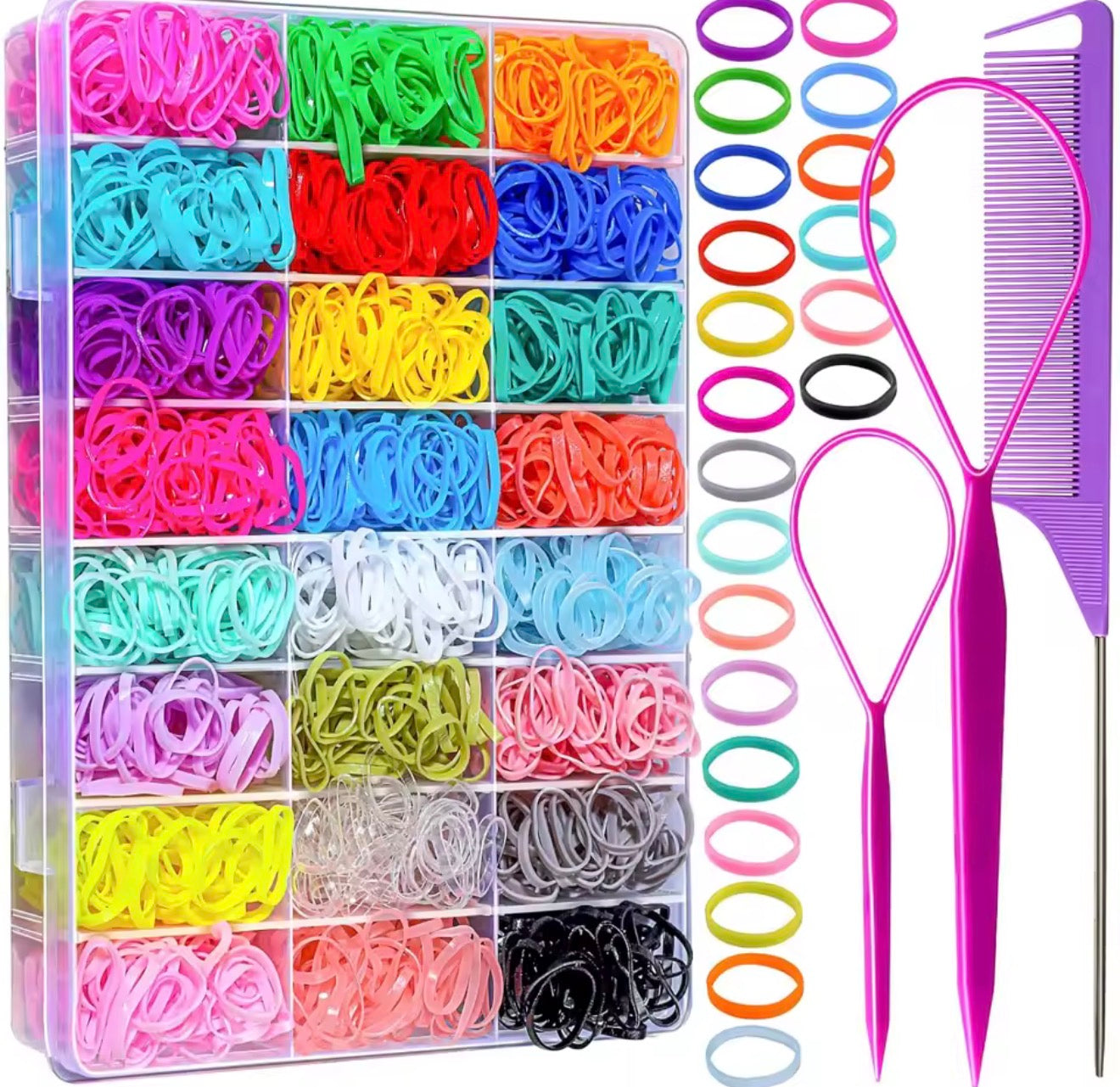 Kit ligas y accesorios cabello en estuche