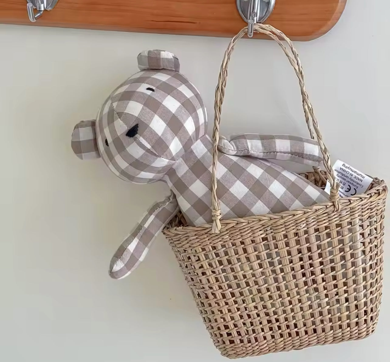 Osito cuadros beige