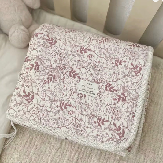 Cobija premium muselina/peluche floral