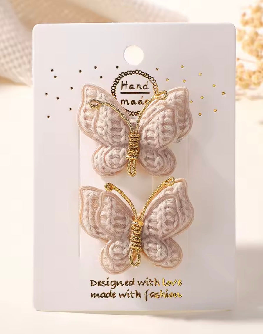 Broches mariposa tejida 1 par