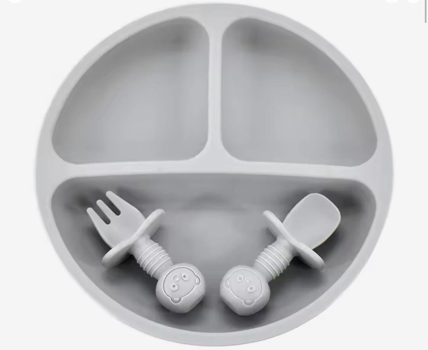 Platito silicon divisiones + cubiertos