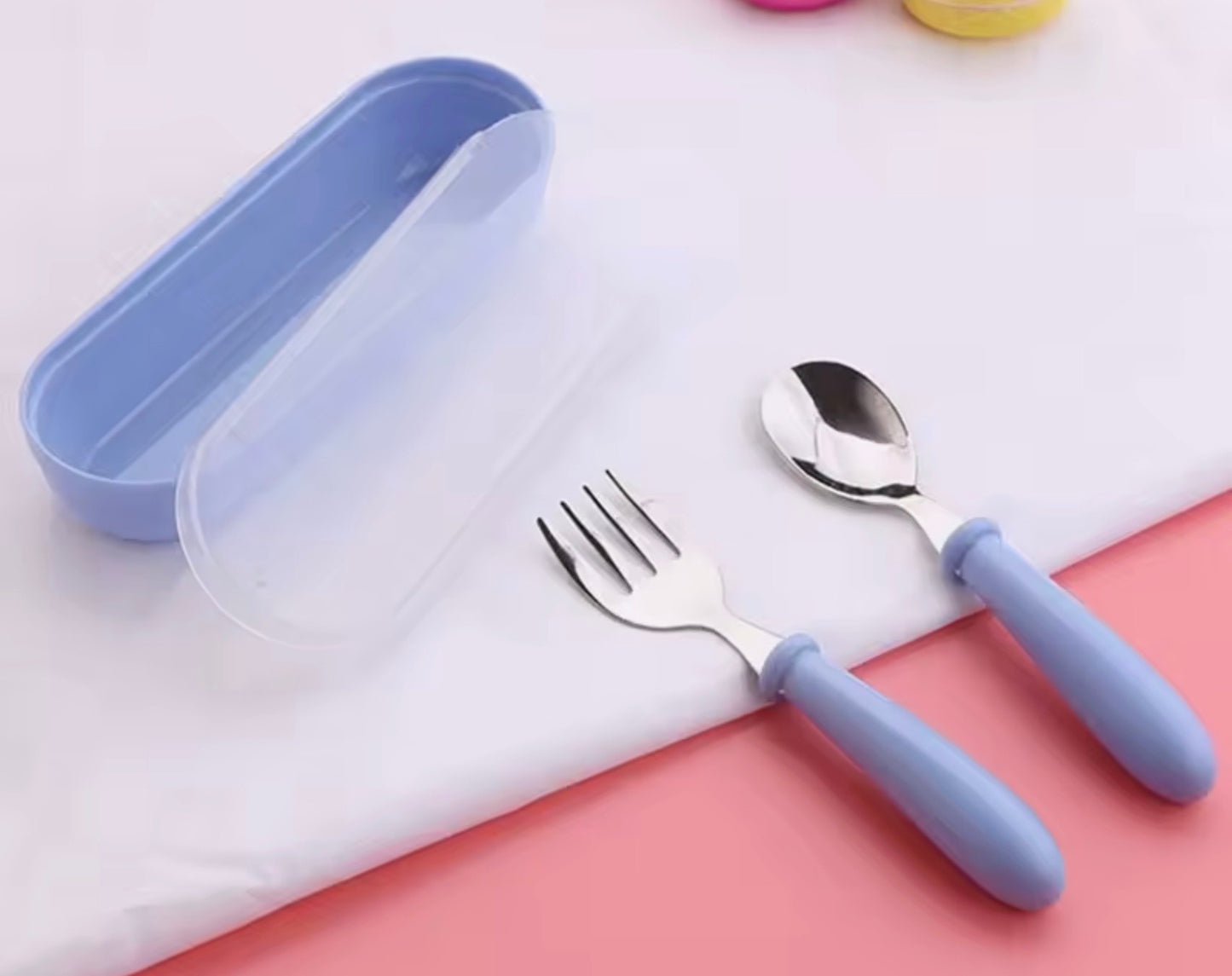 Set tenedor y cuchara metálico