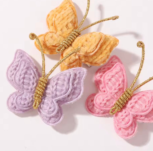 Broches mariposa tejida 1 par
